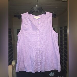 Loft size medium sleeveless cotton button up.